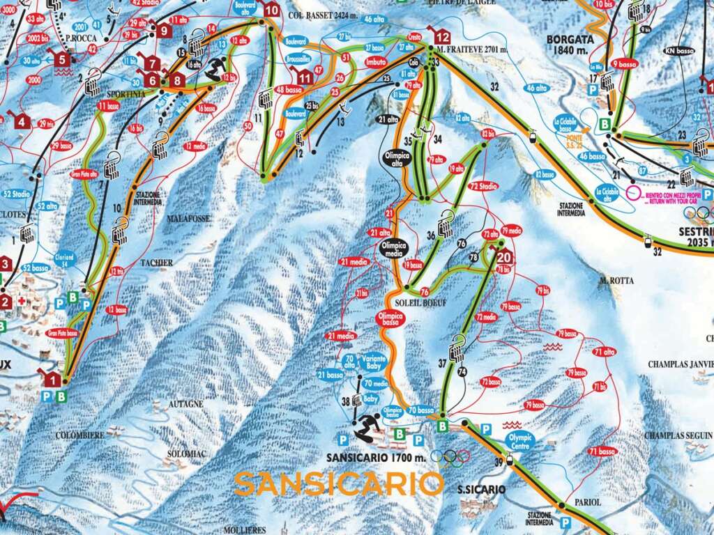 Mountain Ski Transfer from Turin airport TRN to Vialattea San Sicario