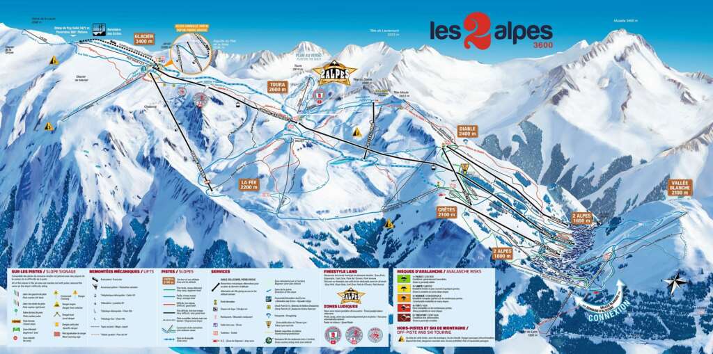 Mountain Ski Transfer from Turin airport TRN to Les Deux Alpes Map