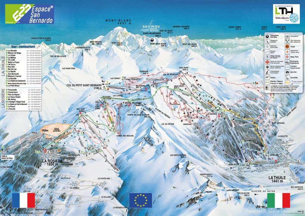 Mountain Ski Transfer from Turin airport TRN to Espace San Bernardo Map